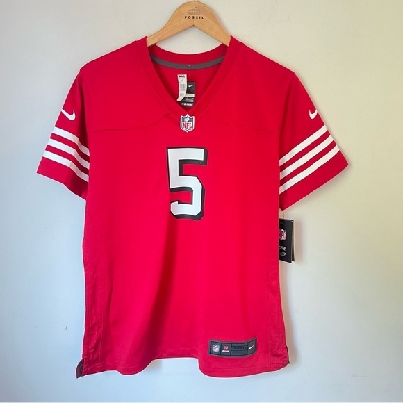NWT NFL On Field Apparel women’s San Francisco 49ers Jersey Trey Lance #5 sz L🖤 - Picture 1 of 11